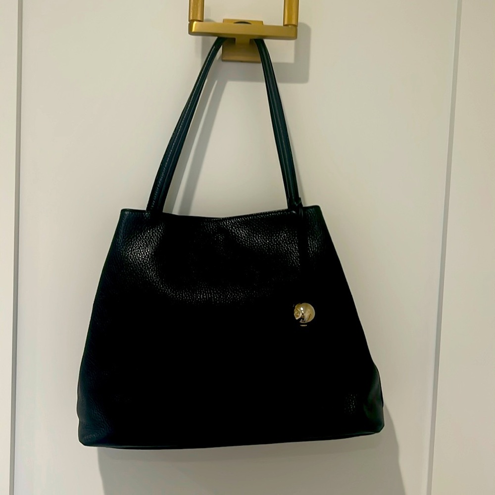 Furla Italy Leather Bucket Bag Black Orig $435